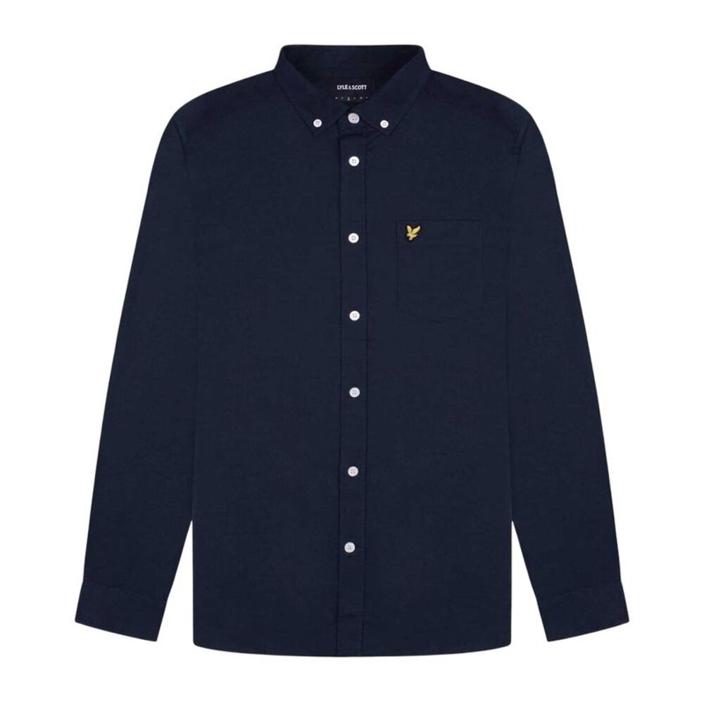 Lyle & Scott Mens Embroidered Logo Oxford Shirt / Navy